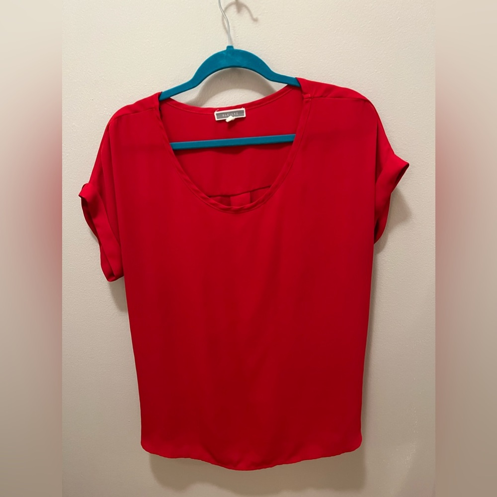 Red blouse-loose fit